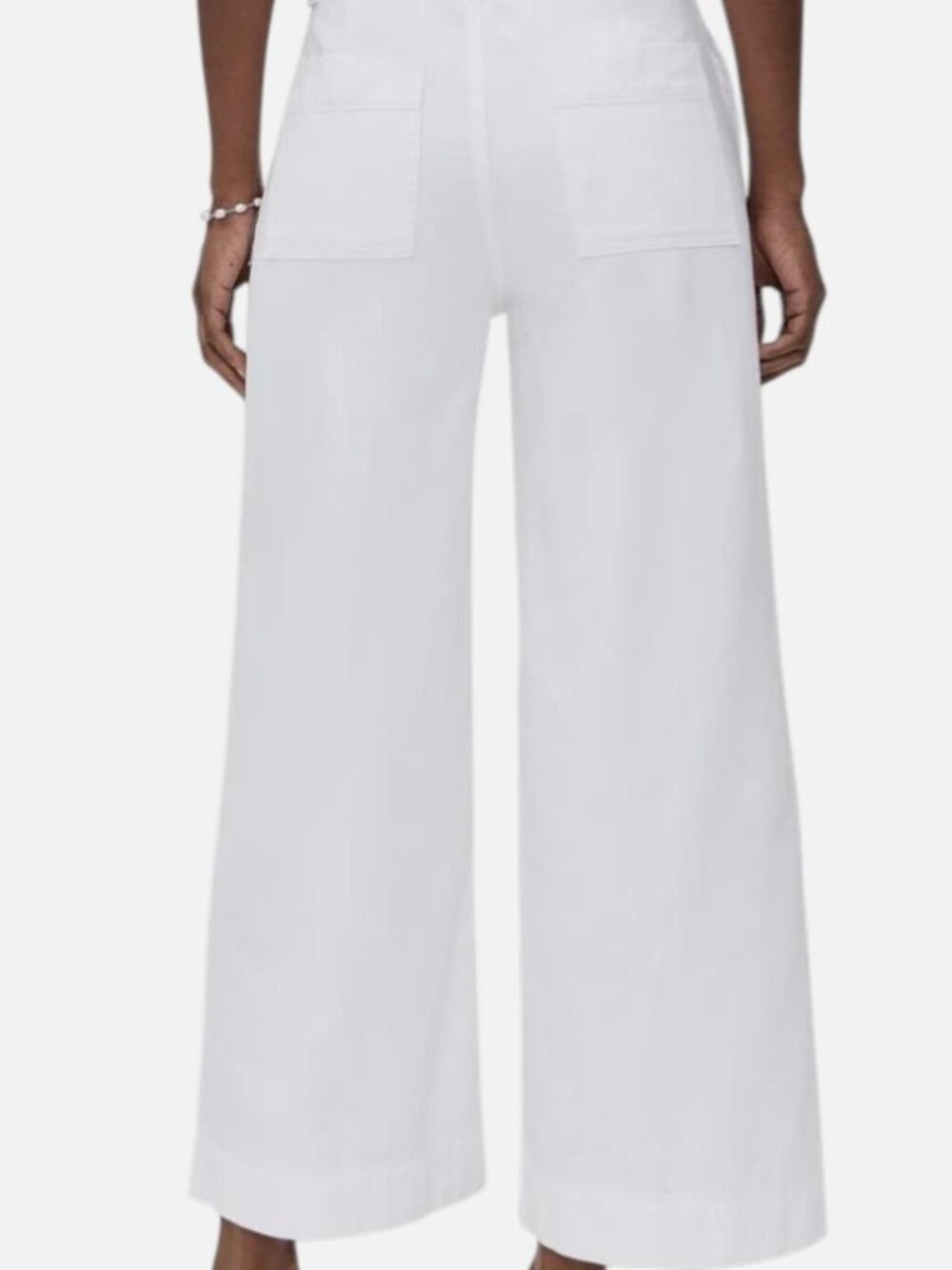 Joes Jeans Women's White Addison Drawstring Wide Leg Jeans Pants Size 25